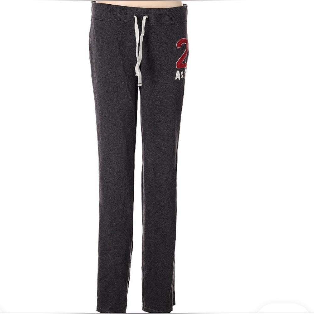 Abercrombie & Fitch Dark Gray Track Pants with Red Detail